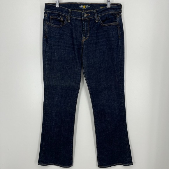 Lucky Brand Sweet' N Low Boot Cut Jeans Women's Size 10 Blue Dark Wash Vtg Y2K - Picture 1 of 13